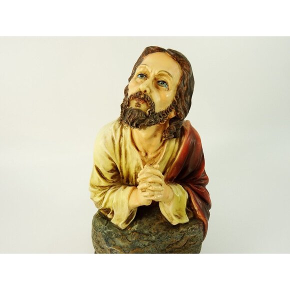 Praying Jesus Figurine Agony in the Garden of Gethsemane Artist Signed 2007 - Picture 14 of 16